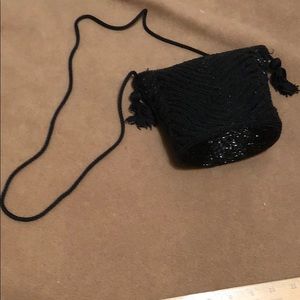 Evening bag - black sparkling beads